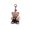 Playful Brown Jinnew Bear Painter Plush Keychain Fun Cartoon Decoration For Bags