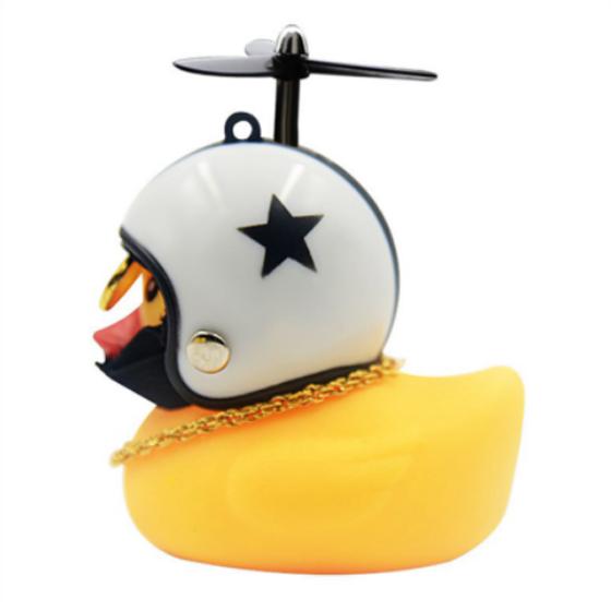 Lovely Duckling In The Car Ornament With Helmet Chain Car Interior Accessories Decorations Auto Dashboard Toys Duck In The Car