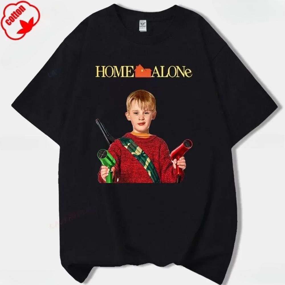 Alone Kevin Fun Christmas Printed Tshirt Retro Mens Tshirt Mens Clothing Christmas Gift Cotton Brain Decayed Tshirt