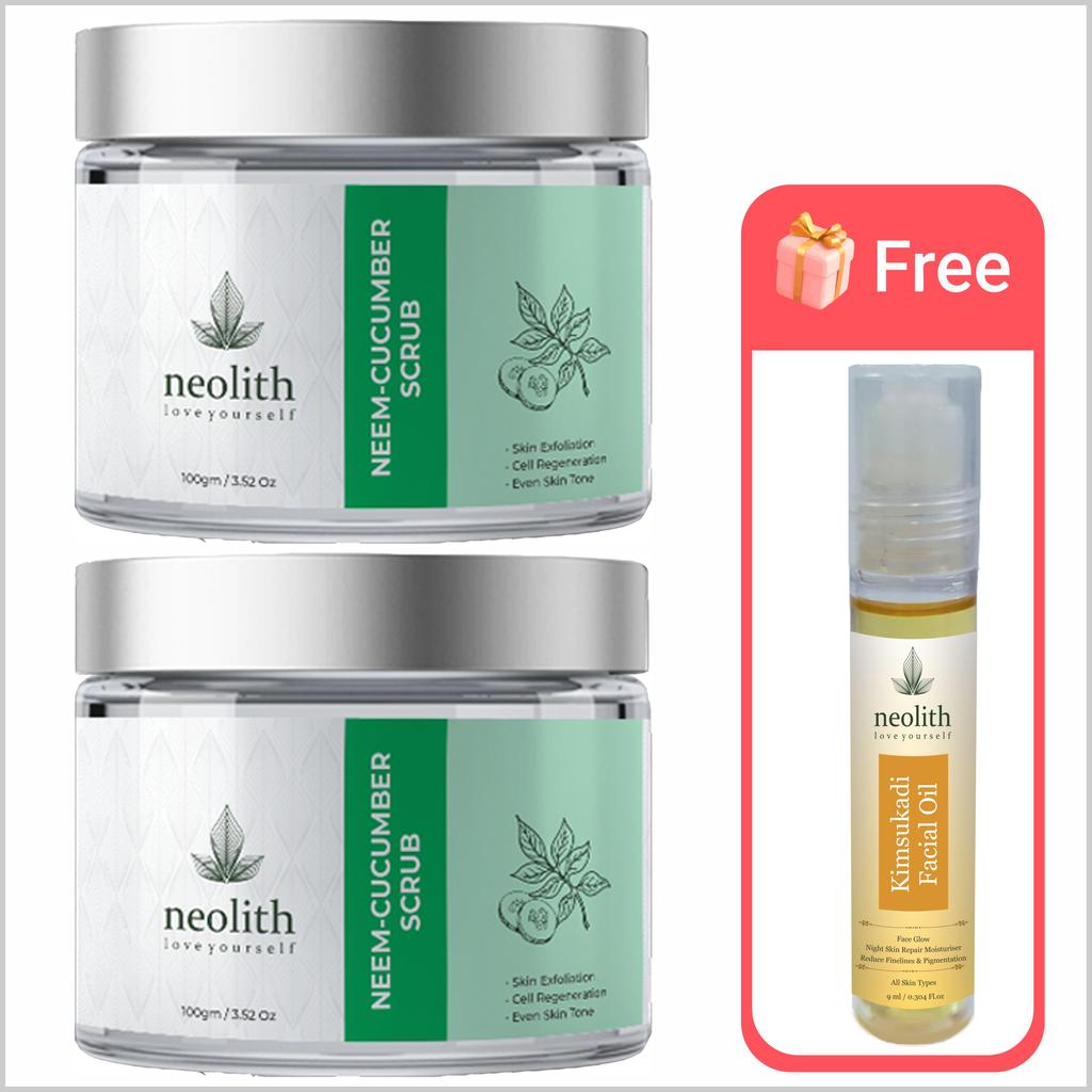 Neolith Скраб с ним и огурцом || Отшелушивает кожу, удаляет черные точки || С миндальным маслом || Без парабенов, кремния и сульфатов – 100 г.