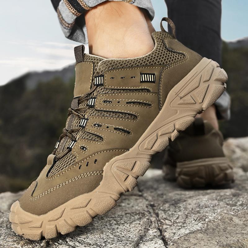 Мужская обувь для походов в стиле ретро, прочные водонепроницаемые кроссовки для треккинга, нескользящая подошва, мужская обувь для горных путешествий