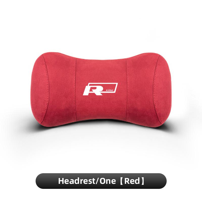 Car Seat Safety Headrest Pad Auto Emblem Neck Pillow For VW Golf Polo Tiguan Touran Jetta Passat CC T5 GTI Arteon T-Cross Beetle zh2