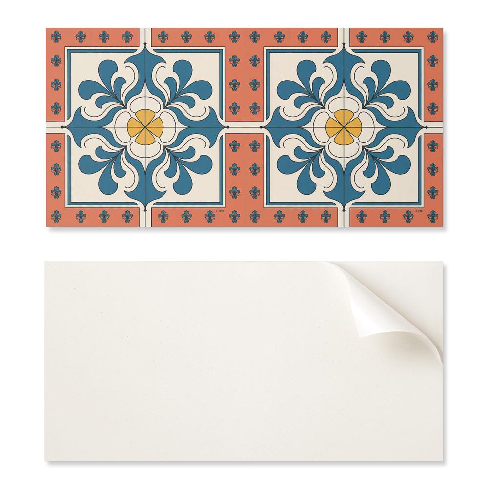 Vinyl Wall Panel with Print for Dining Room 120x60 cm Folk Pattern with Flowers