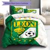 Club León Football Club Pattern Bedding,Quilt Set Quilt Cover Pillowcase Home Birthday Gift (1 * duvet cover + 2 * pillowcase, without core)