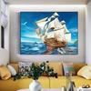Алмазная картина, наборы для вышивки крестом, пейзаж, картина с кораблем, квадратная/круглая Алмазная вышивка, картина