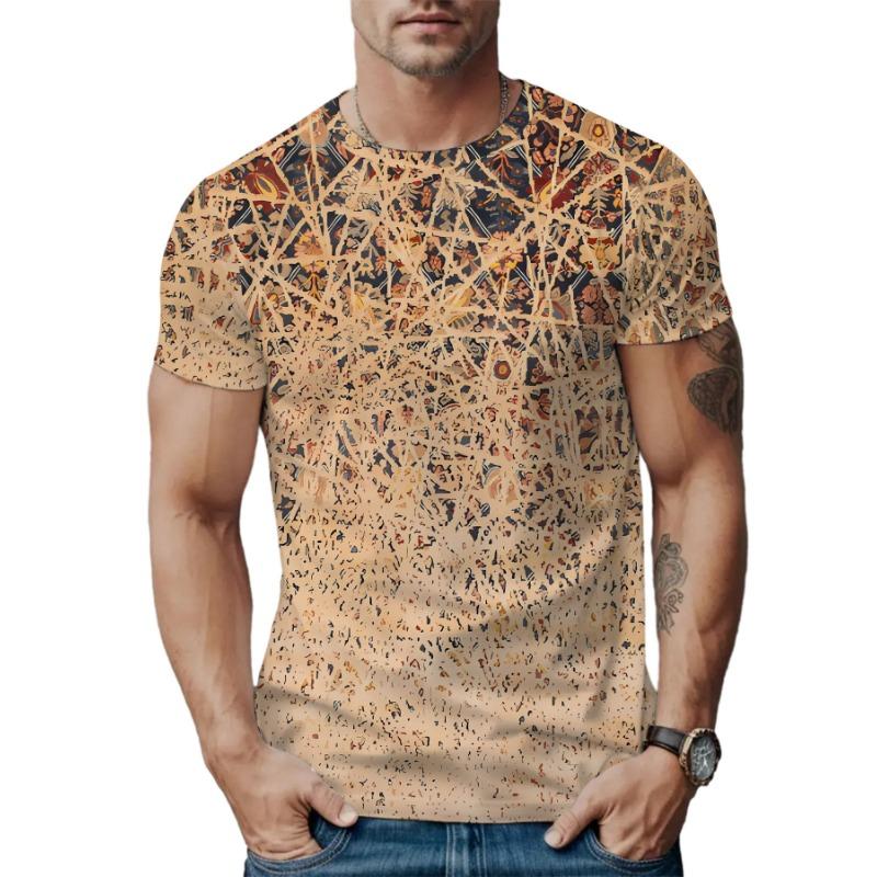 Новая мужская повседневная футболка с короткими рукавами, напечатанная на 3D-принтере, с персонализированным абстрактным и забавным узором
