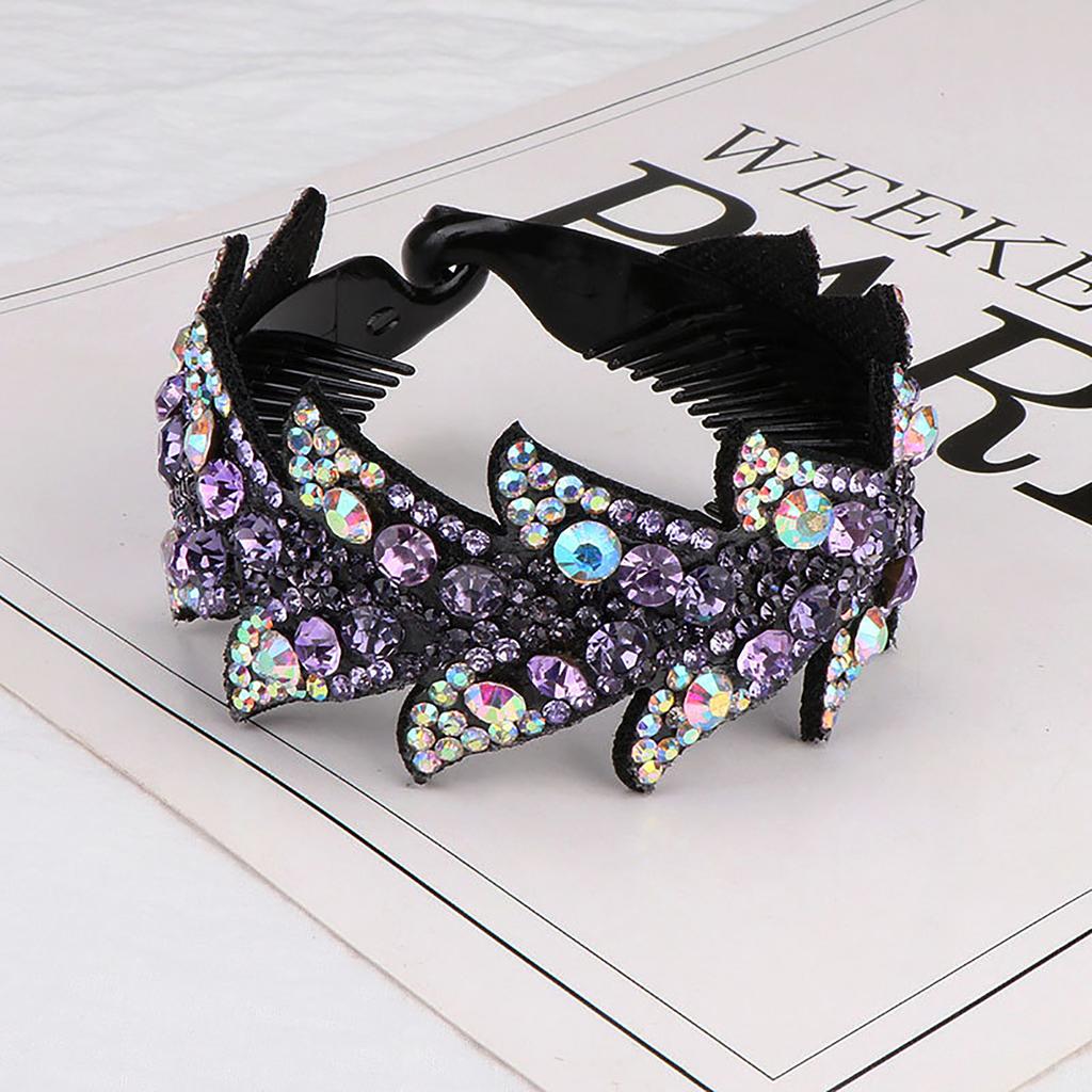 Hair Bun Maker Holder Rhinestone Deft Hair Claw Clamps Hairband Strong Bun Must-have Tool Hair Accessories