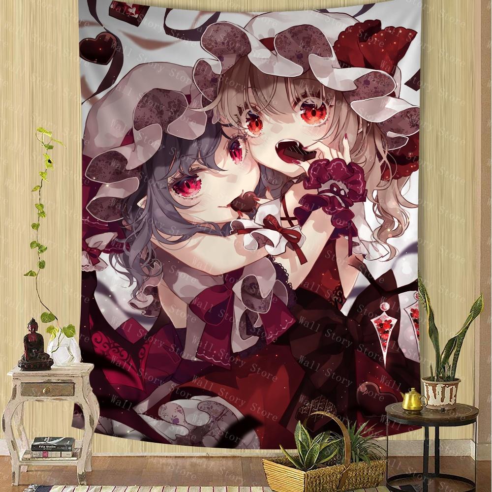 Проект Touhou Фландрская Алая Гобелен Аниме Гобелен Таро Хиппи Настенные Ковры Студенческая Стена Подвесные Листы Стена для Спальни Гобелен