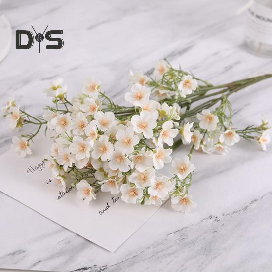 Искусственные цветы Пышные весенние украшения Яркие цвета Букет из гипсофилы и шелковых цветов