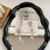 Luminous Rose Phone Chain Alloy Butterfly Crystal Keychain Girl Anti-Lost Wrist Strap Bracelet Earphone Case Charm Bag Decor