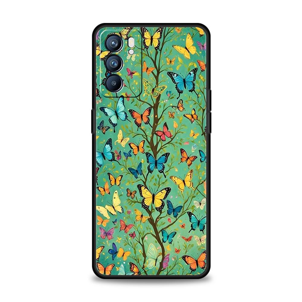 Чехол для телефона с дизайном бабочки для Oppo A17 A31 A54 A57 A78 A79 A98 Find X5 X6 Reno 6 7 8 10 11 12 13 F Pro 5G Мягкий ТПУ Чехол Capas