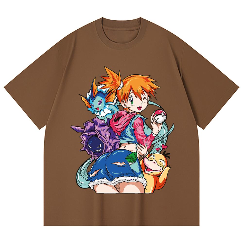 230 Gsm 100% Cotton Pokemon V17 Misty Print Unisex Heavy Cotton T Shirt