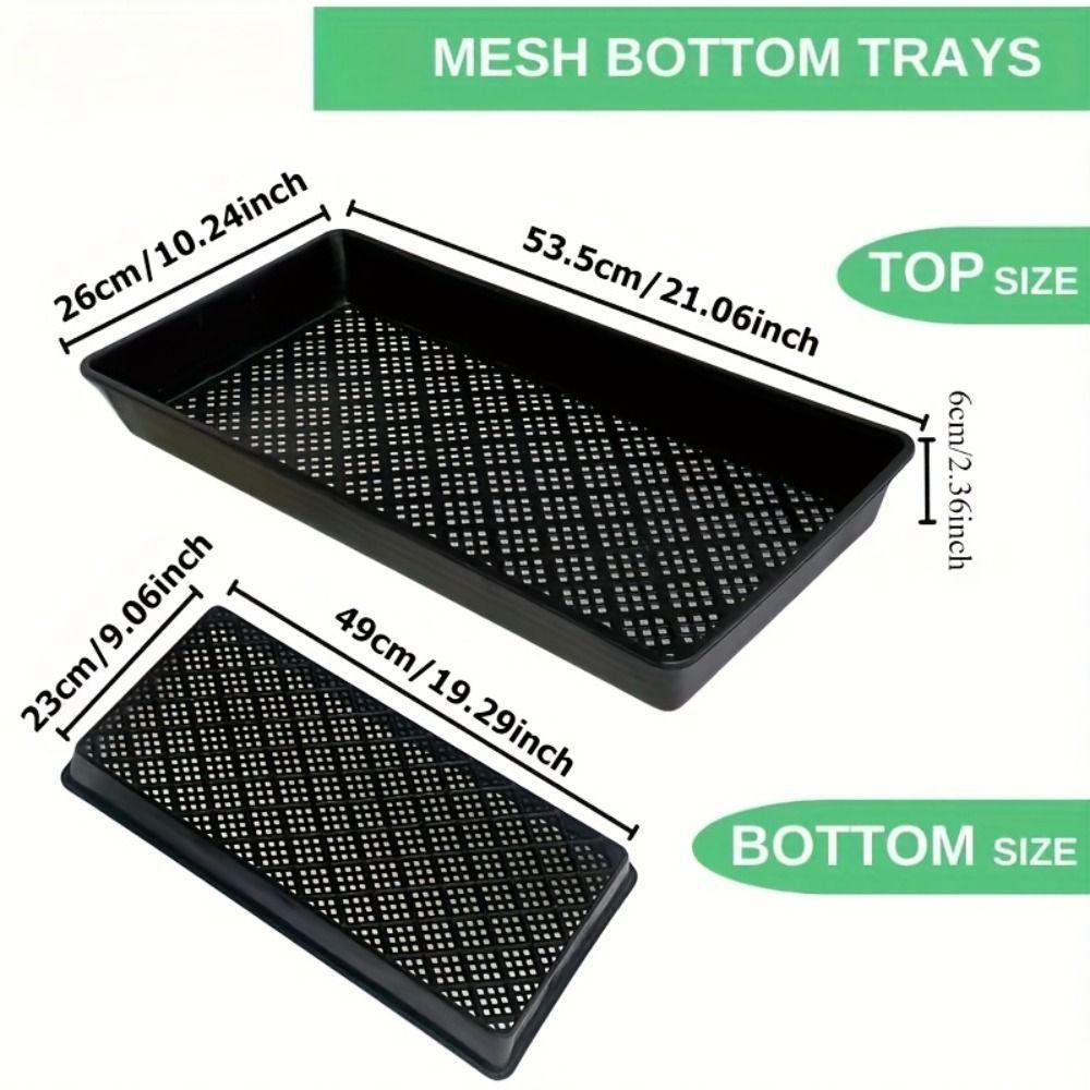 2pcs with Holes Plastic Nursery Trays 21x10in Hydroponic Growing Tray for Flower Sow