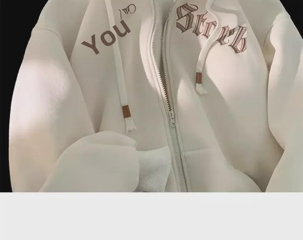 Unisex American-Style Zipper Hoodie: Loose Fit, Trendy Casual Jacket for Spring & Autumn