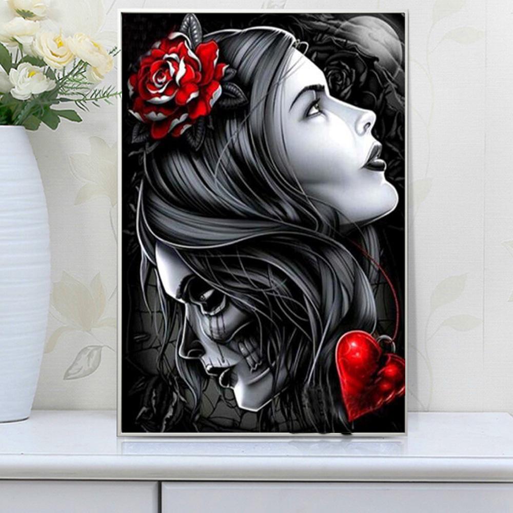 Huacan Diamond 5d Painting Diamond Mosaic Halloween Girl Handicraft Picture Rhinestones Diamond Mosaic Home Decor