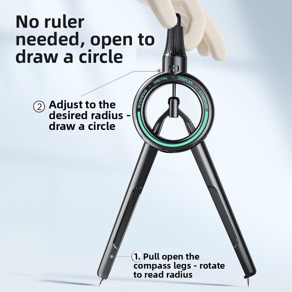 Digital Radius Display Circle Drawing Gauge Press Compass Ruler Primary School Exams