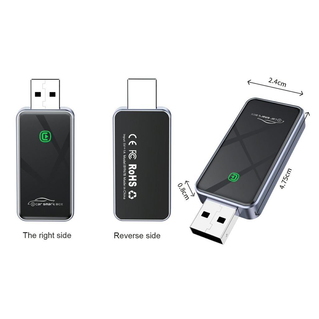 BY967B USB-флеш-накопитель для автомобиля, проводной и беспроводной Carplay Android Auto, 2 в 1, смарт-бокс