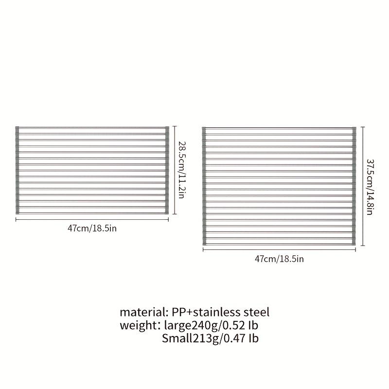 1pc Foldable Dish Drying Rack - Multi-Purpose Sink Drain Rack for Kitchen - Easy To Roll and Store - Kitchen Tools