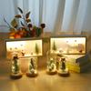 Hot Christmas Nightlight Mini Christmas Tree Glass Cover Holiday Gift Nightstand Decorations