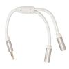 Gold Plated Headphone Splitter 3.5mm 1 Male to 2 Female Dual Output Aux Cord  for Laptop