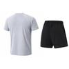 Li-Ning Модная Универсальная Футболка с Круглым Вырезом и Коротким Рукавом Быстросохнущая Дышащая Пятиточечные Шорты Для Бега Фитнеса Тренировок Повседневный Спортивный Костюм AATW013-3