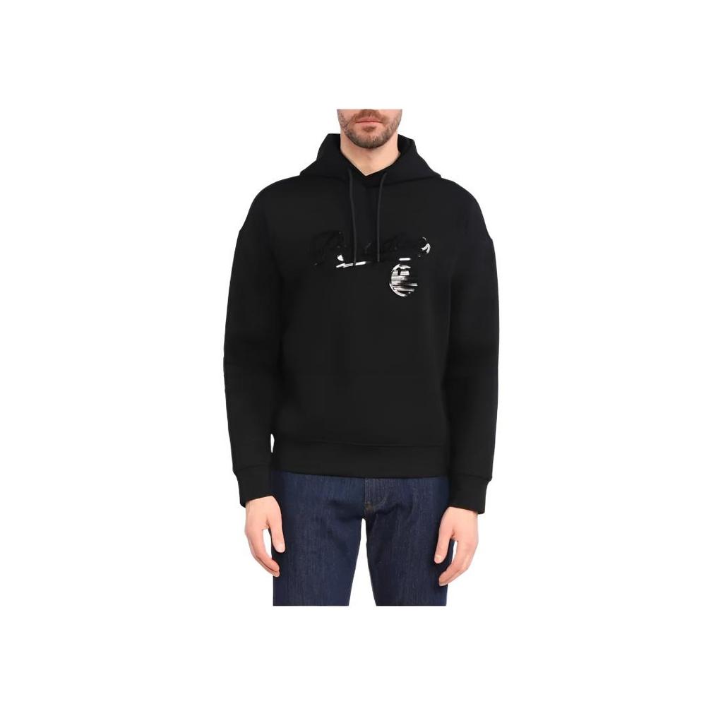 Emporio Armani Толстовка с принтом букв однотонная SS23 Мужские толстовки Черный 3R1MBI-1JHSZ-0043
