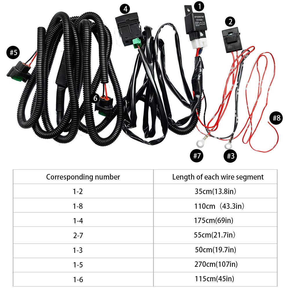 HUIQIAODS H8/H11/H16 LED Compatible Fog Wiring General Purpose With Switch For Fog Lights Relay