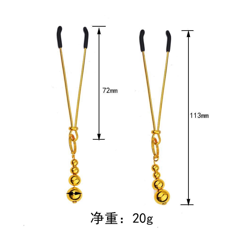 Взрослые секс-игрушки V Clip Golden Ancient Bell Golden Column Mei Mei Clip Metal Nipple Stimulation Toys SM