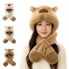 Thickened Winter Integrated Cap Scarf Soft Plush Plush Hat Scarf Set Winter Season