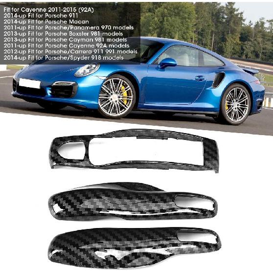 Чехол для ключа Porsche, Чехол для пульта ДУ, 3 шт./комплект, Стиль под карбон, Декоративная накладка на автомобиль, Подходит для Porsche Panamera Cayman//Boxster
