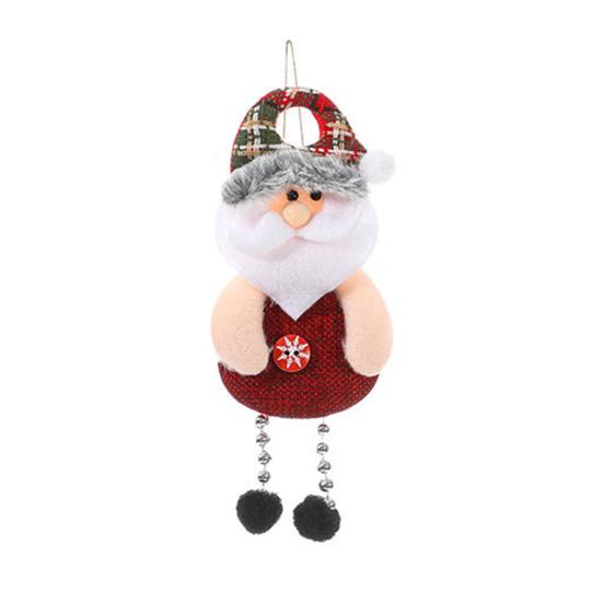 Christmas Hanging Decoration Reindeer Cloth 3D Santa Claus Snowman Bear Doll Pompom Leg Cute Handmade