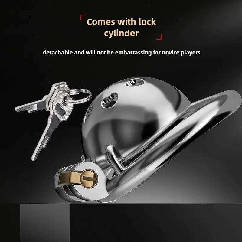Metal Pot Lid Chastity Lock BDSM Penis Bondage Restraint Cock Cage Urethral Plug Adult Products Erotic SexToy for Men Gay Couple