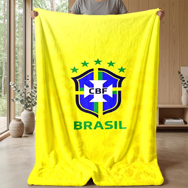 Brazil national football team Theme blanket Soft Flannel Fleece Blanket Warm Lightweight Throw Blanket for Home Sofa Bed