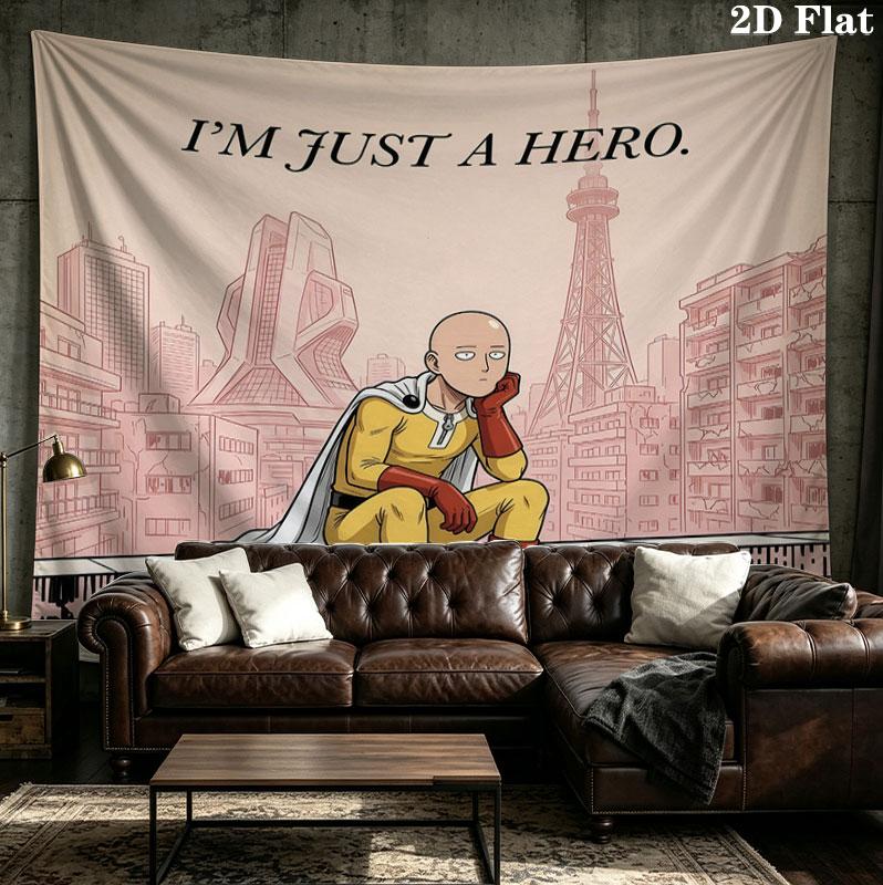 Onepunch Man Wall Tapestry Aesthetic Wall Hanging Printed Fabric Blanket Decorative Tapestries For Bedroom Living Room Home Decor