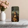 Чехол для телефона M-Mona-A L-Lisa Pat C-Cat Art для Samsung S25,24,23,22,30,21,10,9,Ultra,Plus,Lite,FE,4,5 G Мягкий черный чехол