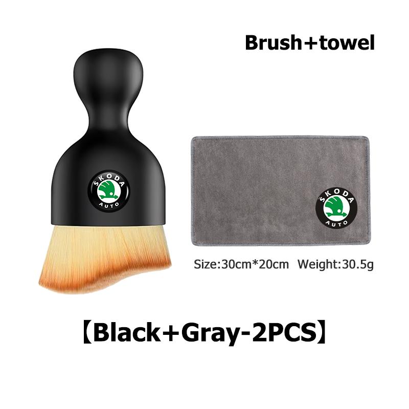 rjhwp8 Car Detailing Soft Wool Brush Dashboard Gap Cleaning Dust Remove Wash Towel For Skoda Kodiaq Fabia Kamiq Karoq Octavia 2 3 Rapid
