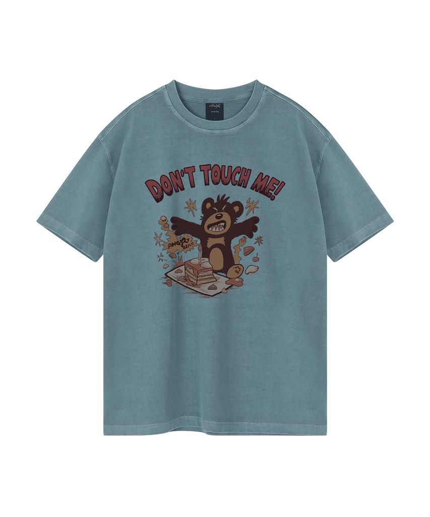 WILDROCK Hollysheesh Angry Bear Pigment Oversized Short Sleeve T-Shirt_6 Col (A Type)