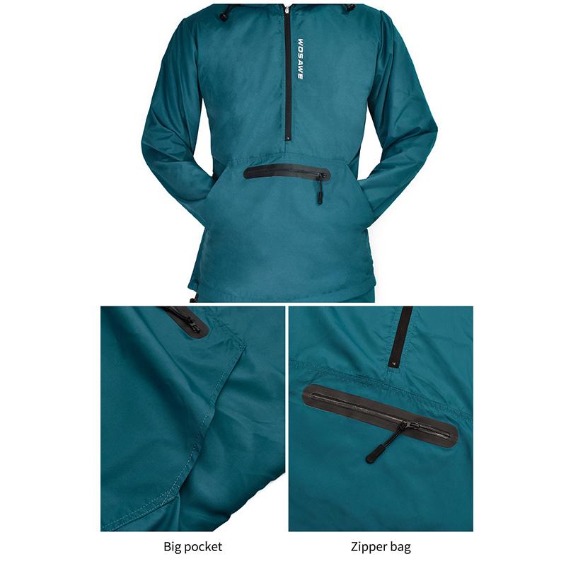 Wosawe Велосипедная куртка с капюшоном Hi Vis Водонепроницаемая ветрозащитная велосипедная куртка из ветрозащитного трикотажа