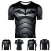Durable Black Polyester Batman Cosplay Tee For Sports And Fitness