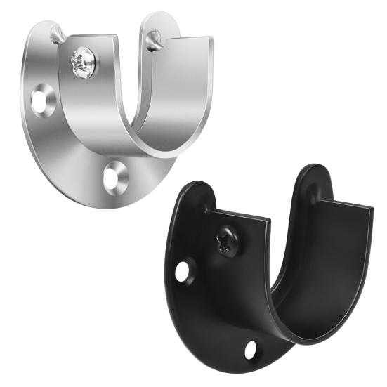 1/4/8 шт. Держатели для гардеробной штанги из нержавеющей стали, высокая грузоподъемность, простая установка, сверхпрочные металлические держатели для штанги, кронштейны для поддержки шторной штанги