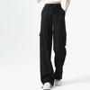 Quick-drying Work Pants for Women In Spring and Summer New Small Tying Pants High Waist Wide-leg American Casual Sports Pants