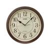 Wall Clock Radio Clock Diameter 32.5cm Wood Grain Step Second Hand Night Second Hand Stop Dark Brown IQ-1021J-5JF