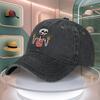 Mens Skull Tongue Print Baseball Cap Vintage Curved Brim Dad Hat Adjustable Snapback Unisex Outdoor Casual Hat