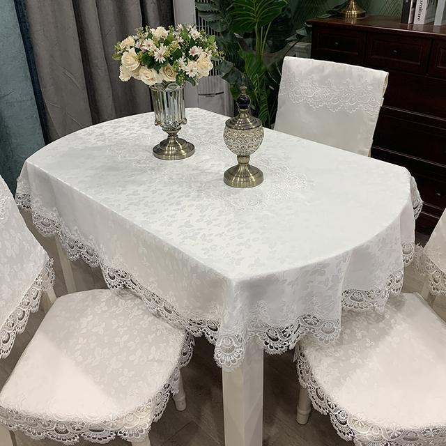 Oval Table Cloth Embroidered Fold Tea Table Europe Dining Table Cover Tablecloth Table Splicing Lace Art Dust Cover Chair Cover