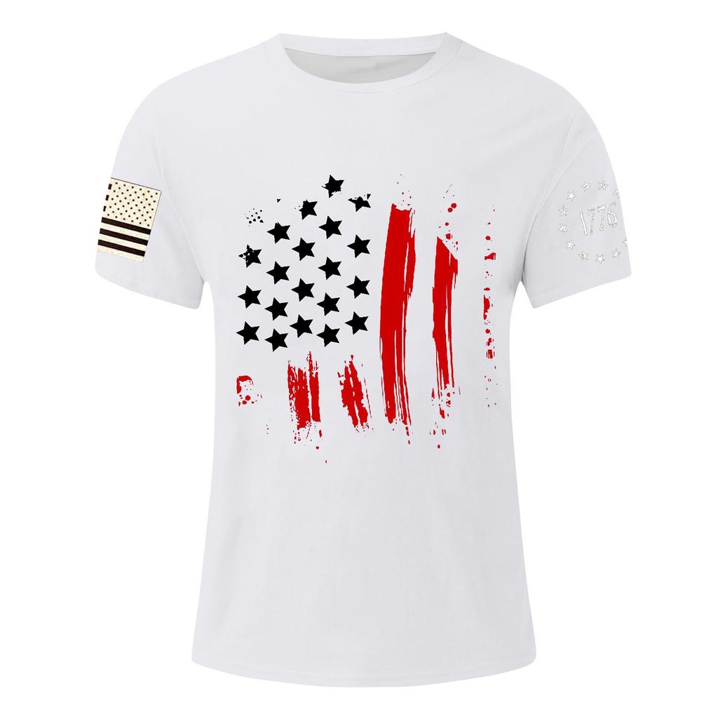 Men's Independence Day Printed T-Shirt Men's Loose Casual Short Sleeve Top