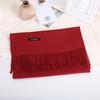 Solid Color Scarf For Women In Winter Thickened And Warm Versatile For Students Single Color Tassel Imitation Cashmere Scarf Shawl