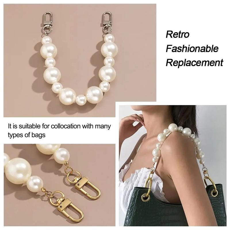 Imitation Pearl Bag Decoration Luggage Accessories Chain Women Handbag Shoulder Bag Strap Chain Decorative Pearl Chain