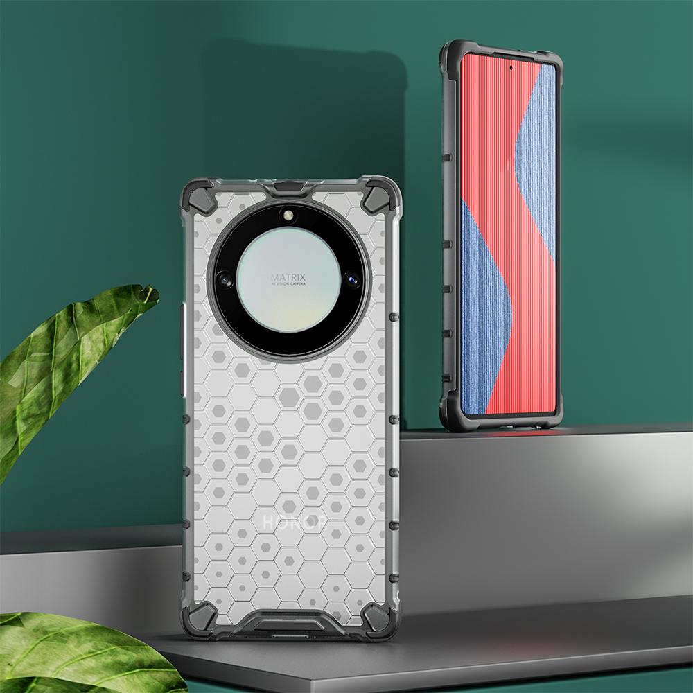 KEYSION Противоударный защитный чехол для Huawei Honor X9A 5G, мягкий силикон + ПК, прозрачная сотовая задняя крышка для телефона Honor X9 5G