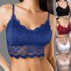 Women Black Lace Floral Trim Bralette Crop Top Push Up Bra Underwear Lingerie