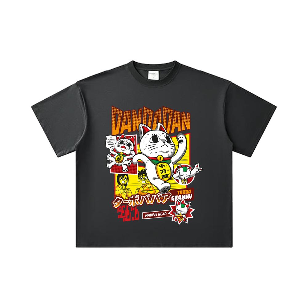 260 GSM Double Yarn 32 Count 100% Cotton Dandadan V31 Turbo Granny Print Unisex Heavy Cotton T Shirt